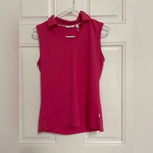 Lady Hagen Sleeveless Pink Golf Polo